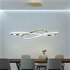 Lanekd Lampada a Sospensione Lampada da Tavolo da Pranzo Oro Rosa Lampadario LED 36W Soggiorno Lampada Moderna Regolabile Altezza Ufficio Cucina Lampadari (Luce Bianca-A)