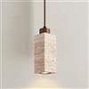 LIGINOK Lampadario a sospensione vintage in Travertino giallo creativo lampada a sospensione a tubo quadrato industriale E27 lampada da soffitto decorazione per ristorante, soggiorno, cucina, caffè
