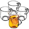 KADAX Bicchieri con manico per tè e caffè, bicchieri da tè in vetro spesso, tazze in vetro per bevande fredde e calde, set di bicchieri per tè, caffè, acqua (Abia 320ml / set da 4)