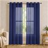 VKZ Tende Trasparenti in Voile con Occhielli, Set da 2 Pannelli 140 x 290 cm, Tende Leggere Filtranti per Soggiorno Camera da Letto,Blu