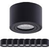 Oktaplex lighting Oktaplex 9 faretti da superficie Lile Black - incl. modulo LED dimmerabile 5W 230V 3000K Bianco caldo 80x50mm Faretto da superficie Alluminio Pivotable