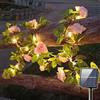 UsmooJoy Ghirlanda di rose a energia solare, decorativa, ghirlanda di edera artificiale, impermeabile, per parete, giardino, balcone, traliccio, recinzione, gazebo (2 m, 20 LED)