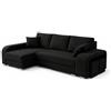 Robin Inspire Divano letto angolare a L con contenitori - 245 cm - 2 pouf - Tessuto Golden - Angolo sinistro - Nero York