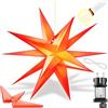 KESSER® Stella Luminosa 3D 100 cm, Stella di Natale a LED con Timer per Interni ed Esterni, Stella dell'Avvento Stella sospesa illuminata + Luce Bianca Calda