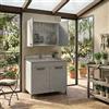 Linea Azzurra Sottolavello 80 Cucina con Colapiatto, 1 Vasca e Miscelatore con 2 Ante in Legno Made in Italy H85xL80xP50 cm Facile da Montare (Cemento, Vasca a Destra)