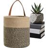 Generic Cestini in cotone da appendere, 16 x 18 cm, cestino decorativo da parete, borsa organizer intrecciata a mano Sto-rage Baske-t | Cestino portaoggetti pieghevole a goccia Hangin-g per organizzare le
