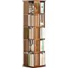 MumaHome Libreria Verticale Girevole 360°, Scaffale Verticale Rotante a 5 Ripiani, Portaoggetti Libri Decorazioni per Soggiorno, Studio, Camera, Colore Naturale/Marrone (Marrone)