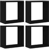 Generico Mensole Parete Cubo 4 pz Rovere Nero 30x15x30 cm Truciolato,Mobili,Scaffalature,Scaffali e mensole per pareti-862056