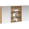 vidaXL Set di Armadi da Bagno con lo scaffale 3 pcs 100 x 10,5 x 50 cm, Mobile per bagno, specchio LED rettangolare, unità appesa, organizer moderno, salvaspazio