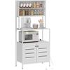 HOMCOM Scaffale Cucina con Ripiani per Microonde 80x42x171 cm Bianco