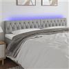 IBUQDDV Testiere Letto Matrimoniale Testiera Letto Matrimoniale Testiera Letto Una Piazza E Mezza Spalliera Letto Matrimoniale Testiera a LED Grigio Chiaro 200x7x78/88 cm in Tessuto per Camera Degli Ospiti