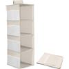 Zyluniy Organizer Armadio da Appendere Pieghevole, Portatutto con 4 Scomparti e 12 Tasche a Rete, Portattuto da Appendere per Camera da Letto, per Maglioni, Cappelli, Calzini