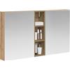 vidaXL Set di Armadi da Bagno con lo scaffale 3 pcs 120 x 14,5 x 70 cm, Mobile per bagno, specchio LED rettangolare, unità appesa, organizer moderno, salvaspazio