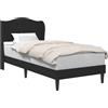 vidaXL Struttura del letto con testiera Nero 80 x 200 cm Velluto, Camera moderna, struttura letto rettangolare per un sonno funzionale, testata elegante, design minimale, morbido al tatto
