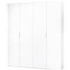 Arreditaly Armadio A 4 Ante Battenti Con 2 Barre Appendiabiti E Ripiano Interno Guardaroba Moderno Per Camera Da Letto Cabina Armadio Stanza Ospiti Design Moderno Minimal 180 x 200 x 52 Cm Colore Bianco