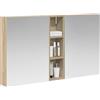 vidaXL Set di Armadi da Bagno con lo scaffale 3 pcs 120 x 14,5 x 70 cm, Mobile per bagno, specchio LED rettangolare, unità appesa, organizer moderno, salvaspazio