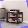 IMUNKT 345 Livelli Mobile Componenti Stereo HiFi Rack Audio AV Tower Media Stand, Regolabile Supporto Per Giradischi Legno & Metallo(Teak,3 Tier-50X40X48)