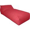 Deshome - Pouf lettino prendisole da esterno sfoderabile - Puff poltrona sacco outdoor idrorepellente con imbottitura, chaise longue design Rosso