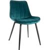 MONTEMAGGI Sedia in Velluto con Gambe in Metallo Nere 51.5X58X82 cm Petrolio