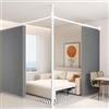 MTHGH Tenda Pieghevole per Porta, Tenda divisoria per Ambienti Schermo divisorio per la Camera da Letto, Tenda divisoria Senza Fori, Tenda Oscurante con Asta telescopica(*14,2.2m-3.2m)