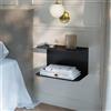 [en.casa] Mensola in Metallo Consolle da Parete con 2 Ripiani Comodino Sospeso a Forma di C in Stile Industriale 40x23x23cm Nero