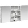 vidaXL Set di Armadi da Bagno con lo scaffale 3 pcs 100 x 10,5 x 50 cm, Mobile per bagno, specchio LED rettangolare, unità appesa, organizer moderno, salvaspazio