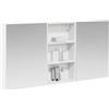 vidaXL Set di Armadi da Bagno con lo scaffale 3 pcs 140 x 14,5 x 70 cm, Mobile per bagno, specchio LED rettangolare, unità appesa, organizer moderno, salvaspazio