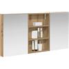vidaXL Set di Armadi da Bagno con porta 3 pcs 120 x 10,5 x 60,5 cm, Mobile per bagno, specchio LED rettangolare, unità appesa, organizer moderno, salvaspazio