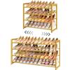 FAVOOSTY Scarpiera a 4 Livelli in Metallo, Allungabile 74.5-105.5 cm,Metallo,Regolabile, Salvaspazio, Portascarpe Robusto per Ingresso, Camera da Letto,Oro