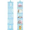 Zyluniy 2 Pezzi Rete Portaoggetti da Appendere, 5 Livelli Organizer da Appendere Pieghevole, Organizzatore Appendito per Peluche, Rete Appenduta per Riporre Giocattoli, Vestiti Piccoli (Blu)