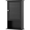 GIANTEX Armadio da Bagno a Parete con Porta, 2 Ripiani Regolabili e Scomparto Aperto, Armadio in Legno a 3 Livelli, Mobile Multiuso per il Bagno, Cucina, Ingresso, 42x17x70 cm (Nero)