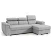 Robin Inspire Divano Angolare Modulare 3 Posti - Divano Letto a L Destro - Contenitore, 3 Poggiatesta Regolabili - per Soggiorno Moderno - 247 cm Silver Argento