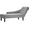 vidaXL Sdraio con Cuscino e Bracciolo Destro in Tessuto Grigio Chiaro, divano chaise longue, poltrona, divano soggiorno, salotto, divano lounge