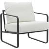 CLP Lounger Manea I Poltrona relax in ecopelle o tessuto I Con robusta struttura in metallo I Poltrona club imbottita, Colore:bianco, Materiale:Ecopelle