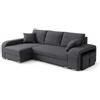 Robin Inspire Divano letto angolare a L con contenitori - 245 cm - 2 pouf - Tessuto Golden - Angolo sinistro - Grigio scuro York