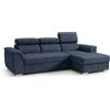 Robin Inspire Divano Angolare Modulare 3 Posti - Divano Letto a L Destro - Contenitore, 3 Poggiatesta Regolabili - per Soggiorno Moderno - 247 cm Silver Blu Navy