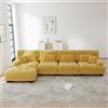 ZKLOEP Divano angolare modulare, set divano a forma di L, per soggiorno, 4 posti, comodi divani cloud con pouf mobile, combinazione fai da te, giallo