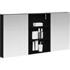 vidaXL Set di Armadi da Bagno con porta 3 pcs 120 x 10,5 x 60,5 cm, Mobile per bagno, specchio LED rettangolare, unità appesa, organizer moderno, salvaspazio