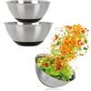 com-four® 3 pezzi Set di ciotole in acciaio inox da, Insalatiera in 2 | Ciotola per mescolare 750/1300 ml - Ciotola in acciaio inox per cuocere e servire