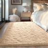 FVVRAX Tappeto a pelo lungo Beige, 90 x 150 cm, extra morbido, antiscivolo, per soggiorno, camera da letto, morbido tappeto per animali domestici