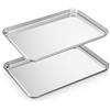 HKJ Chef Set di 2 teglie da forno HKJ Chef per biscotti, 2 teglie in acciaio inox e teglie da forno per tostapane, dimensioni rettangolari: 60 x 40 x 3 cm (lunghezza x larghezza x altezza), atossiche, sane e