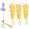 Jsleid Patata Taglierina Spirale, 4 Pezzi Patata Affettatrice Tornado, Torre Patate Cutter, Acciaio Inossidabile, Manuale, per Frutta, Verdura, Carne alla Griglia, Campeggio, Ristoranti, Feste
