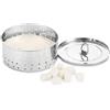 KSJONE Stampo rotondo in acciaio inox, perfetto per preparare deliziosi tofu, in acciaio inox, con coperchio superiore