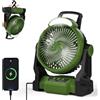 GuKKK 15000mAh Ventilatore da Campeggio con Luce LED, 3 Velocità Ventilatore Portatile con Gancio,Timer, Ventilatore Ricaricabile con Rotazione 270°, Ventola USB per Casa Esterno Campeggio Tende