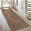 GENIMO Tappeto Allungato da Ingresso 80x300 cm, Morbido a Pelo Corto, Antiscivolo e Lavabile in Lavatrice, Boho Vintage, Elegante per Corridoio, Ingresso, Cucina, Colore Marrone Rossiccio Classico