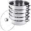 TRY-YEAN Piano Cuocivapore a vapore in acciaio inox con coperchio in vetro, 5 piani 30 cm, pentole pentola, piano cottura a induzione, piroscafo per gnocchi