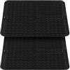KEILEOHO 2 Tappetini Scolapiatti in Silicone Nero 50 x 40 cm, per Lavello Cucina, Resistente al Calore, Antiscivolo, Macchina Caffè e Bagno