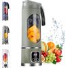 Generico Spremacarote Portatile Wireless Da 473 Ml, Frullatore Portatile Per Frullati Da 450 Ml, Ricaricabile Tramite USB Con Mini-spremacarote A 12 Lame Per Frutta, Frullati E Smoothie (Verde)
