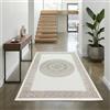Teppich-Traum Tappeto soggiorno a pelo corto corridoio ingresso Passatoia corta orientale elegante Orientale lucido Ornamenti crema beige 80 x 150 cm