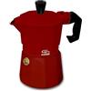 GD LOVES YOUR HOME Caffettiera Moka in Alluminio，Caffettiera Classica in Alluminio, 1 a 6 Tazze (Rosso, 2 TAZZA)
